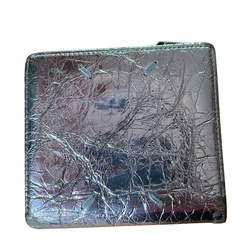MM6 Maison Margiela Silver Creased Leather Wallet